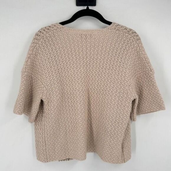 Loft Ann Taylor Chunky Knit Open Front Cardigan Sweater Cream Small Layering - Picture 9 of 11